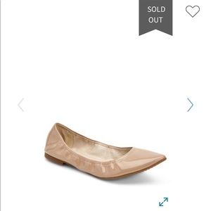 NWT BCBG Patent leather nude flats, suede lining